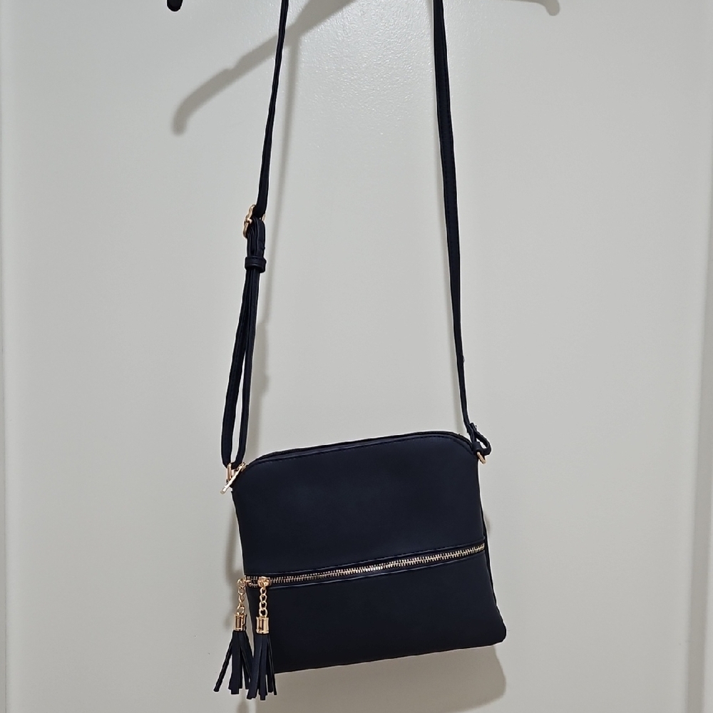 Navy Crossbody Bag with Tassel